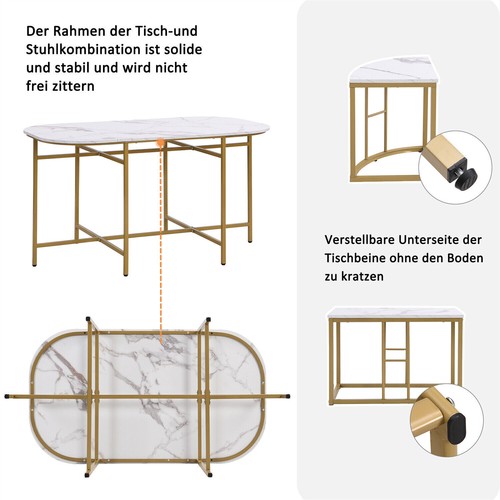 Esstisch ausziehbar mit Stühlen Hocker Set Esszimmergruppe Essgruppe Sitzgruppe - Bild 5 von 15