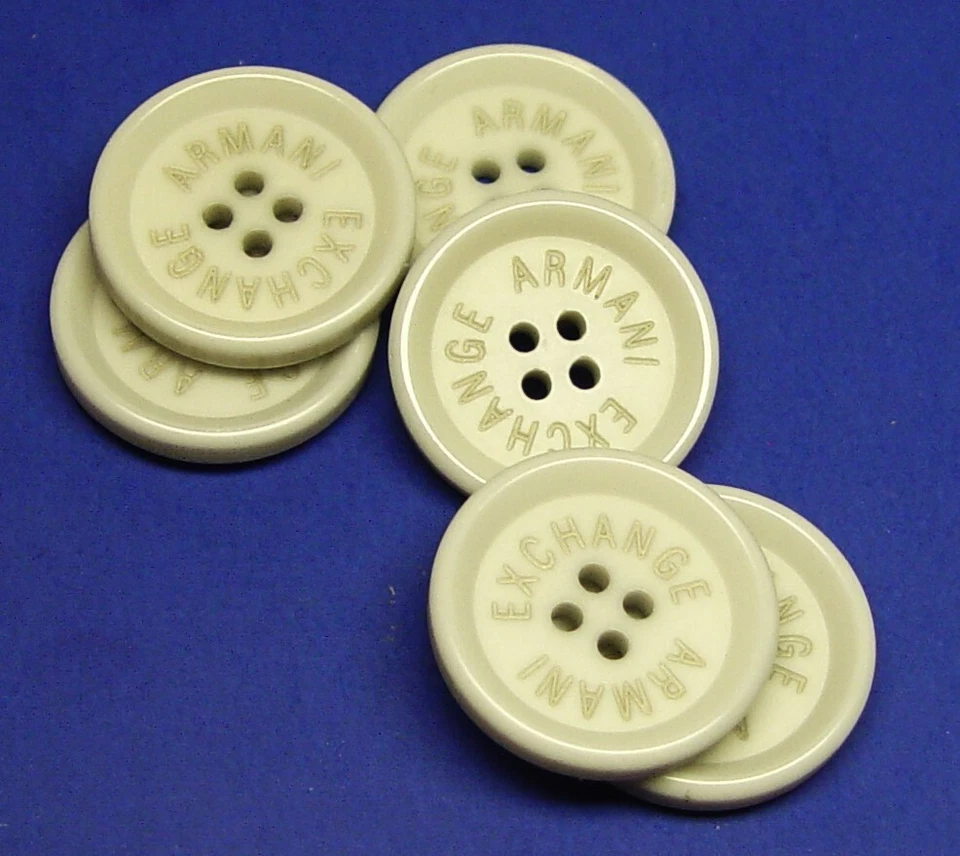 ARMANI EXCHANGE replacement buttons 6 signature inscription plastic Good Cond - Image 3 of 4