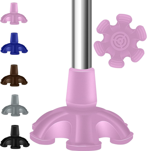 Heavy Duty Rubber Cane Tip - 6 Support Feet, 3/4 Inch, Self Standing for Walking - Picture 8 of 11