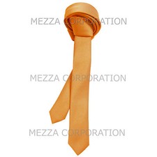 New Vesuvio Napoli Men's 1.5" skinny necktie only solid polyester prom Gold