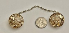 Vintage Mid Century Seashells Under Round Lucite Done Sweater Clips