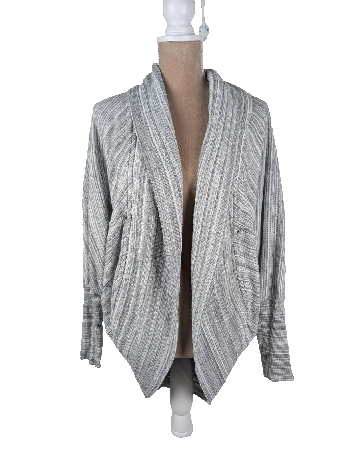 Aritzia Wilfred Diderot Cocoon Spacedye Knit Cardigan Heather Gray Size M