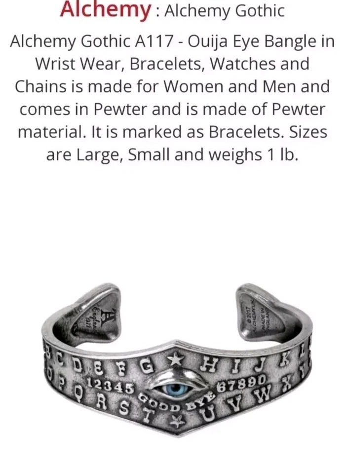 Pulseira Ouija Curse Spellcast Alquimia Masculina Feminina Pulseira de Olhos A117  - Imagem 3 de 4