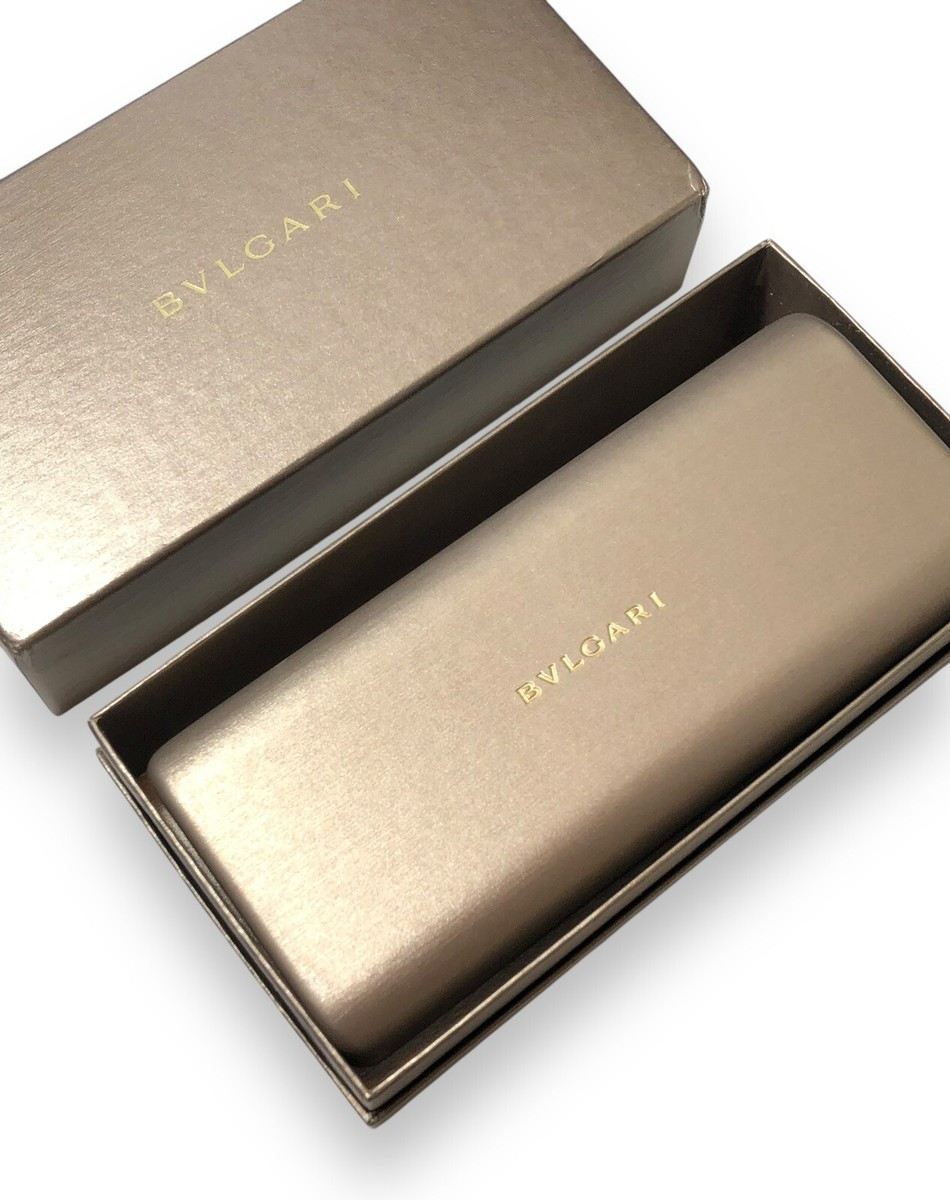 BVLGARI Sunglasses Eyeglasses Unisex Golden Hard Case With Cloth