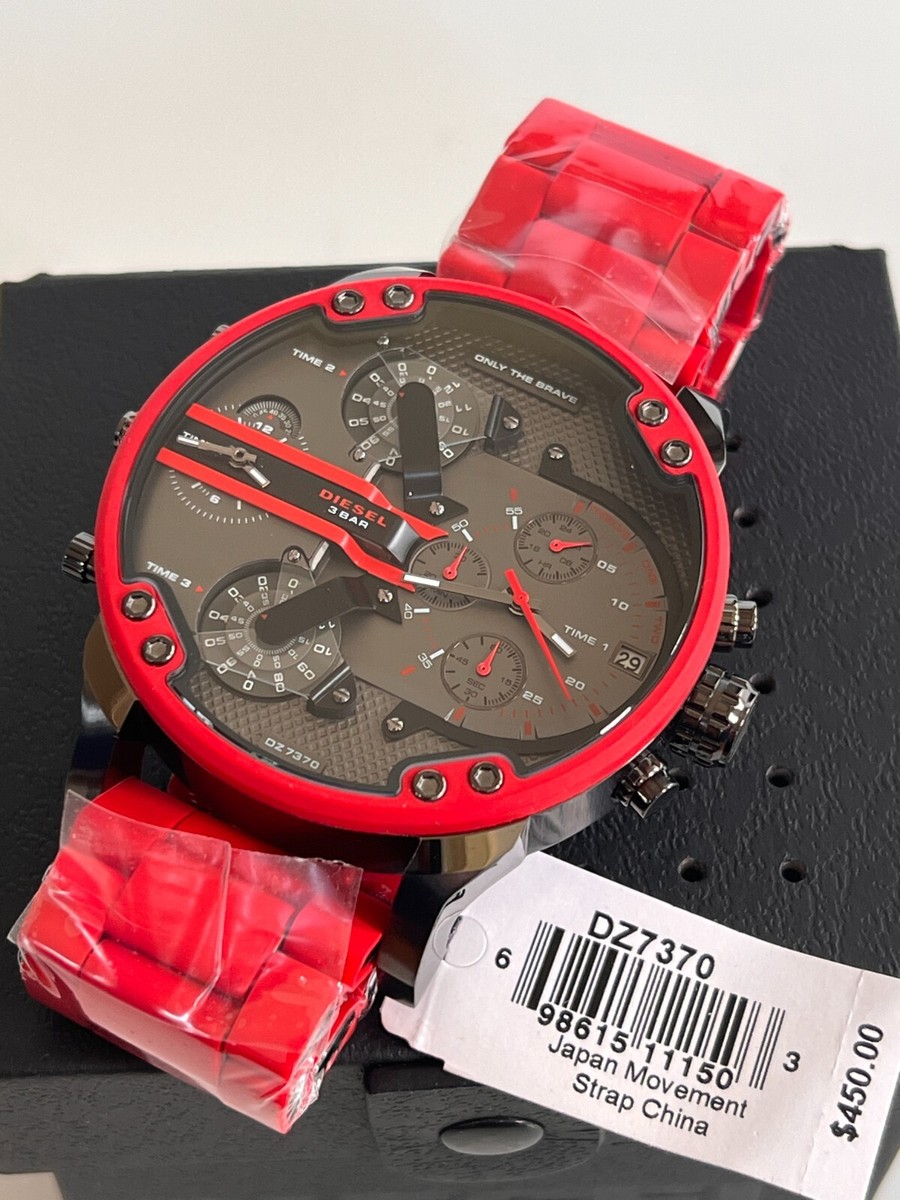 Diesel DZ7370 Mr. Daddy 2.0 Silicone Men's Watch - Red/Gray for