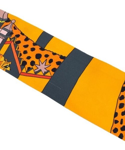 Hermes 100% Jungle Love Authentic Orange Silk Women Twilly Scarf - Picture 8 of 9