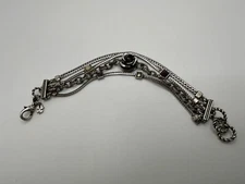 Lucky Brand Flower Multi strand Silver Bracelet 7.5”-7.75” JB8