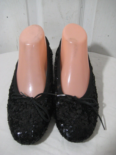 Thierry Rabotin Black Sequin Low Wedge Shoes Women's Size 38 . - Picture 5 of 14