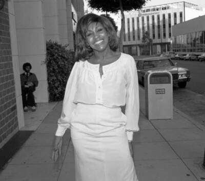 Singer Tina Turner outside Mr. Chows restaurant in Beverly Hills, - Old Photo