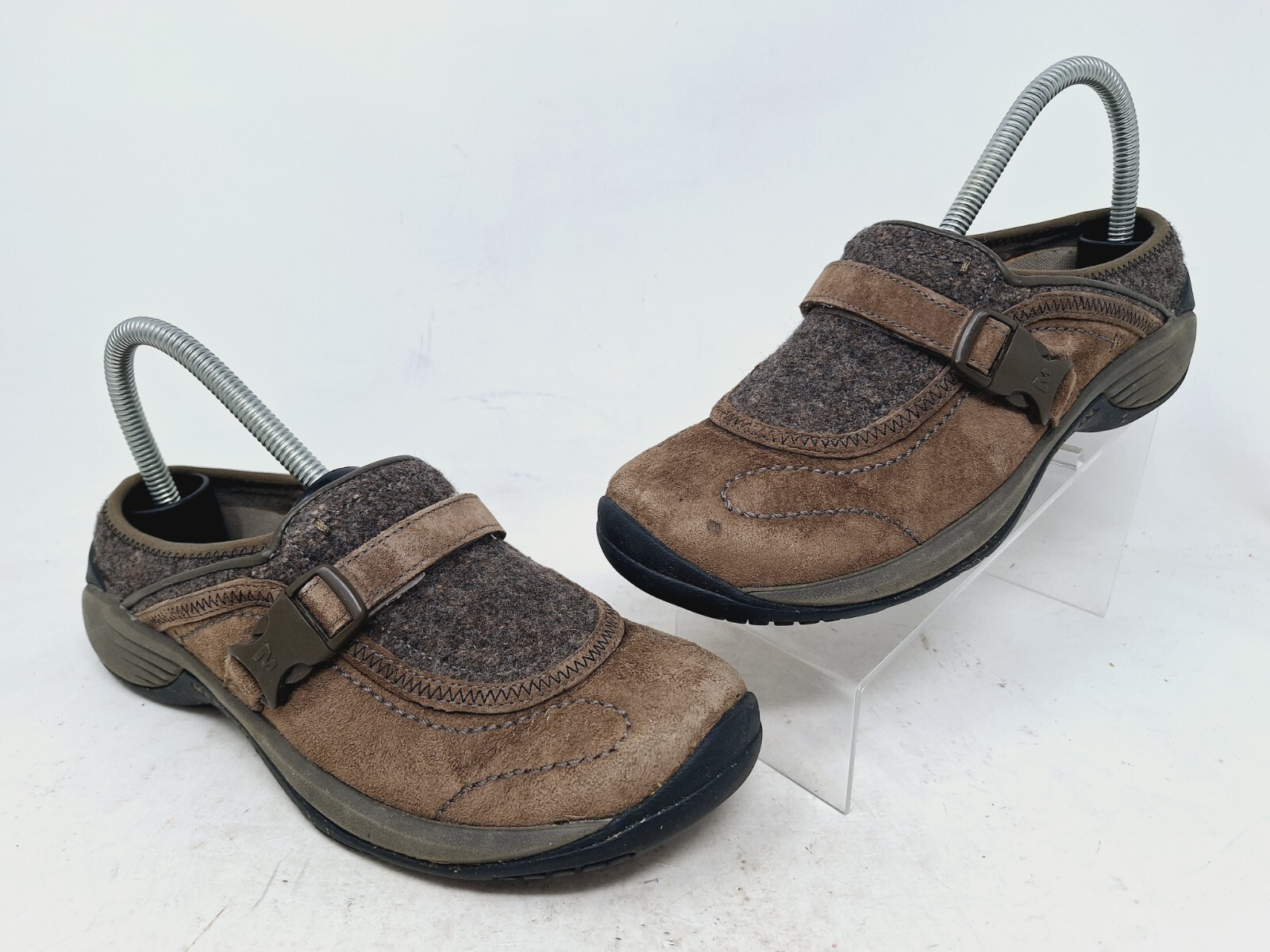 Zoccolo donna Merrell Moc Encore taglia 8 lato marrone scamosciato lana slip on mule