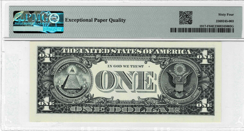 1988A $1 Federal Reserve'WEB'note--fr.1917-F-PMG 64 EPQ- Serial# 75400457-RADAR - Picture 2 of 6