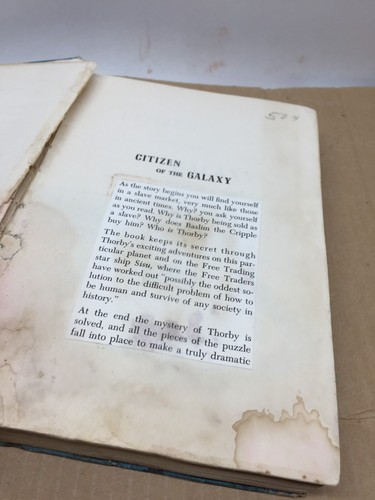 Citizen Of The Galaxy Robert Heinlein 1957 Scribners DAMAGED ex lib - Picture 6 of 10