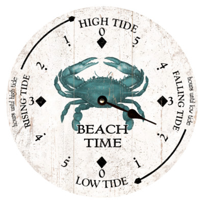 Beach Time Tide Clock- Blue Crab Tide Clock