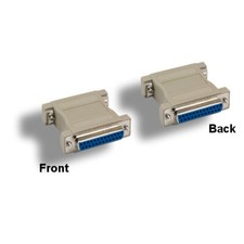 Kentek DB25 Female to Female Adapter Molded Connector Serial Port RS-232 Pin