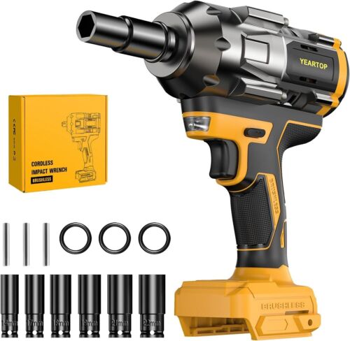 Dewalt 20V Brushless 1/2" Impact Wrench, 900FT-LBS Torque, High Power Impact Gun