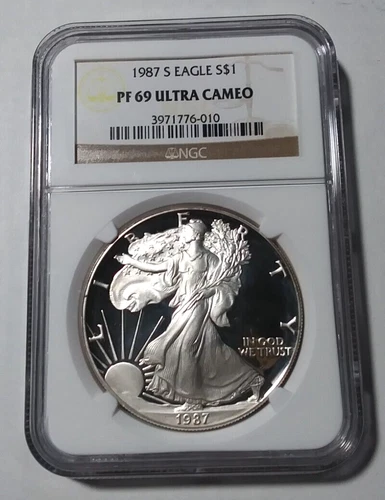 1987 S American Silver Eagle Dollar NGC PF 69 Ultra Cameo (805)