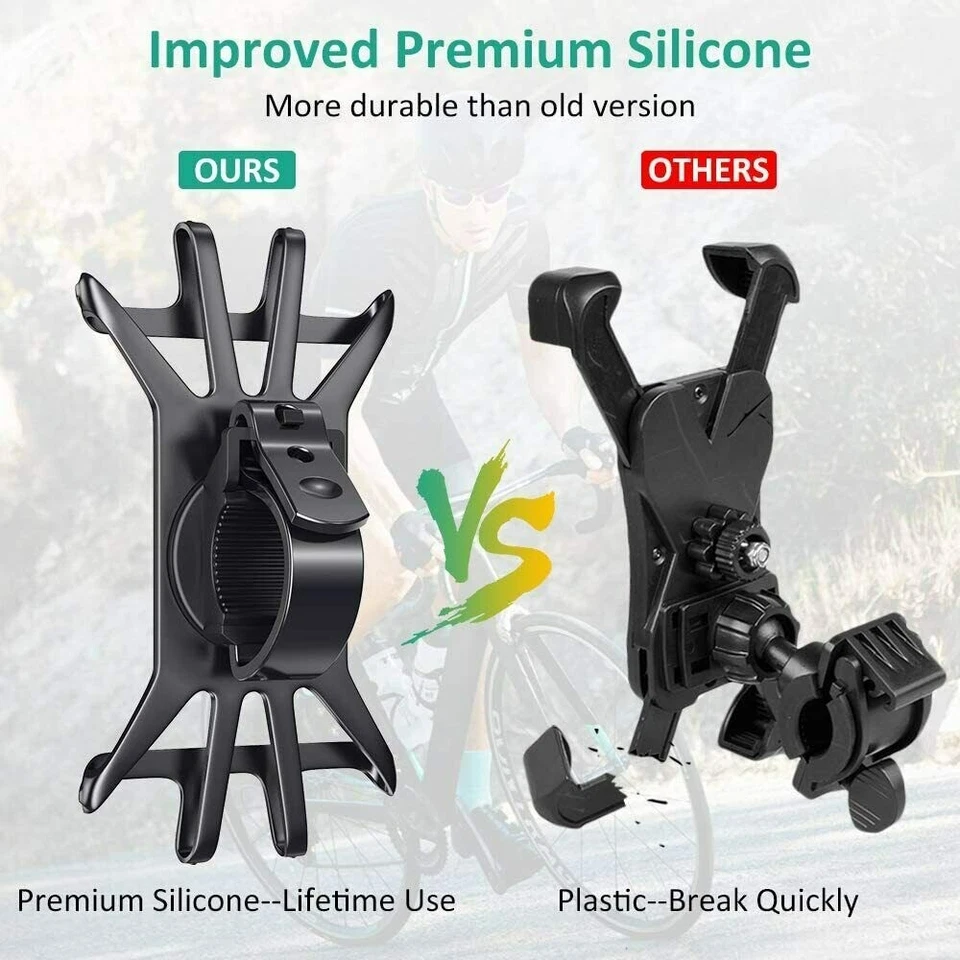 SUPPORTO PORTA CELLULARE SMARTPHONE UNIVERSALE 360° PER BICI MOTO BICICLETTA - Immagine 4 di 4