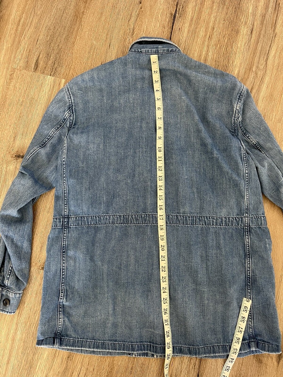 Polo Ralph Lauren Small M65 Blue Denim Jacket Military Cargo RRL