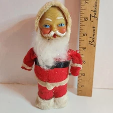 Vintage Christmas Red Santa Wind Up Mechanical Rings Bell Dancing Santa Japan