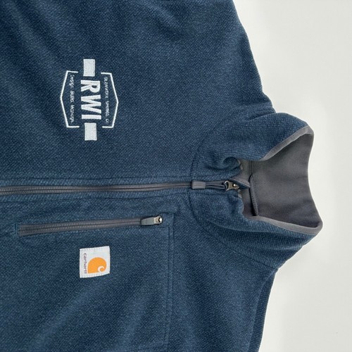 Carhartt Fleece Pullover Jacket Mens Half Zip Mock Neck RWI Logo L - Picture 4 of 4