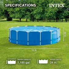 Intex 10' x 30" Metal Frame Above Ground Swimming Pool with Pump 28201EH