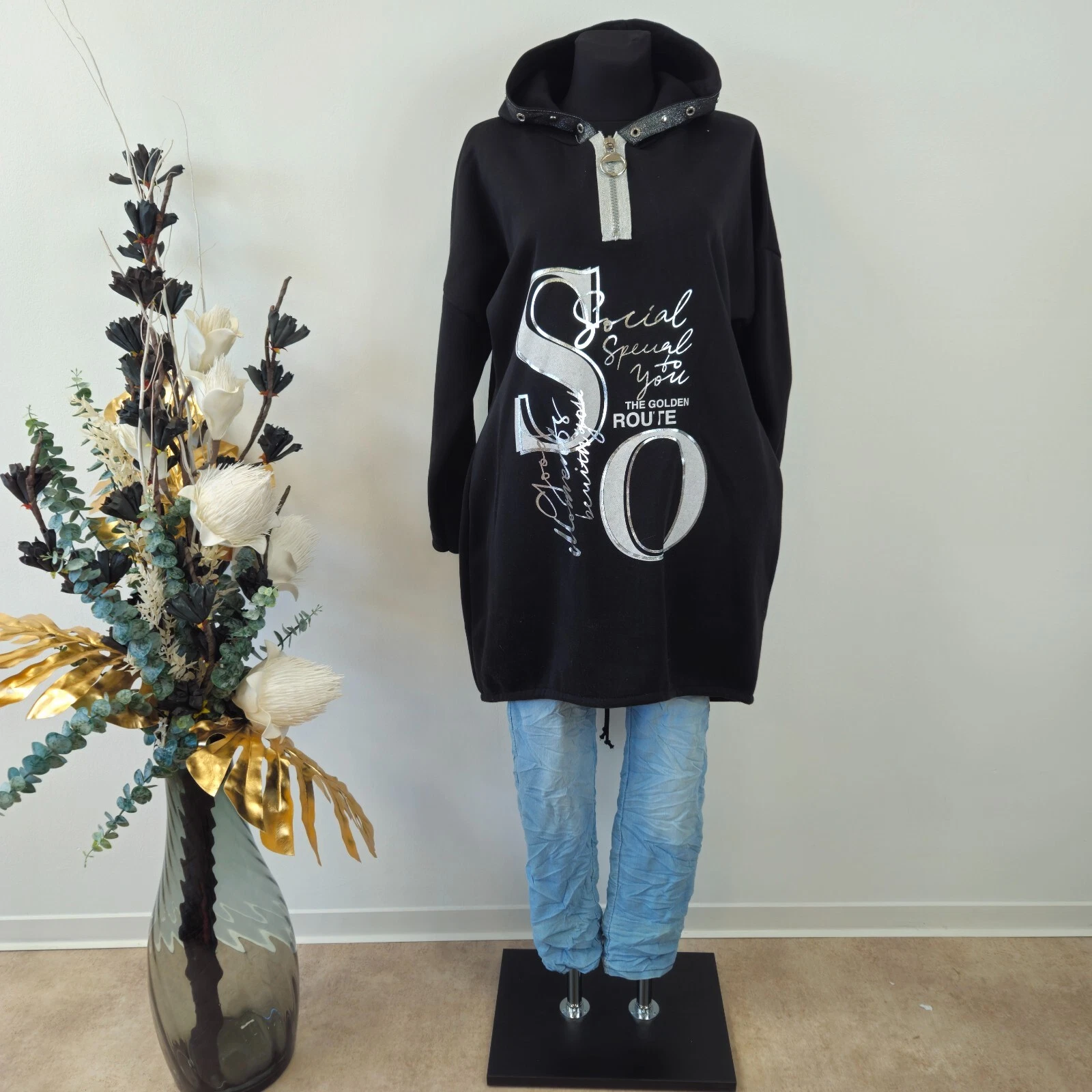 SACAI Felpa Italy Hoodi Spessa Maglione Lungo Taglia 38 40 42 Grigio