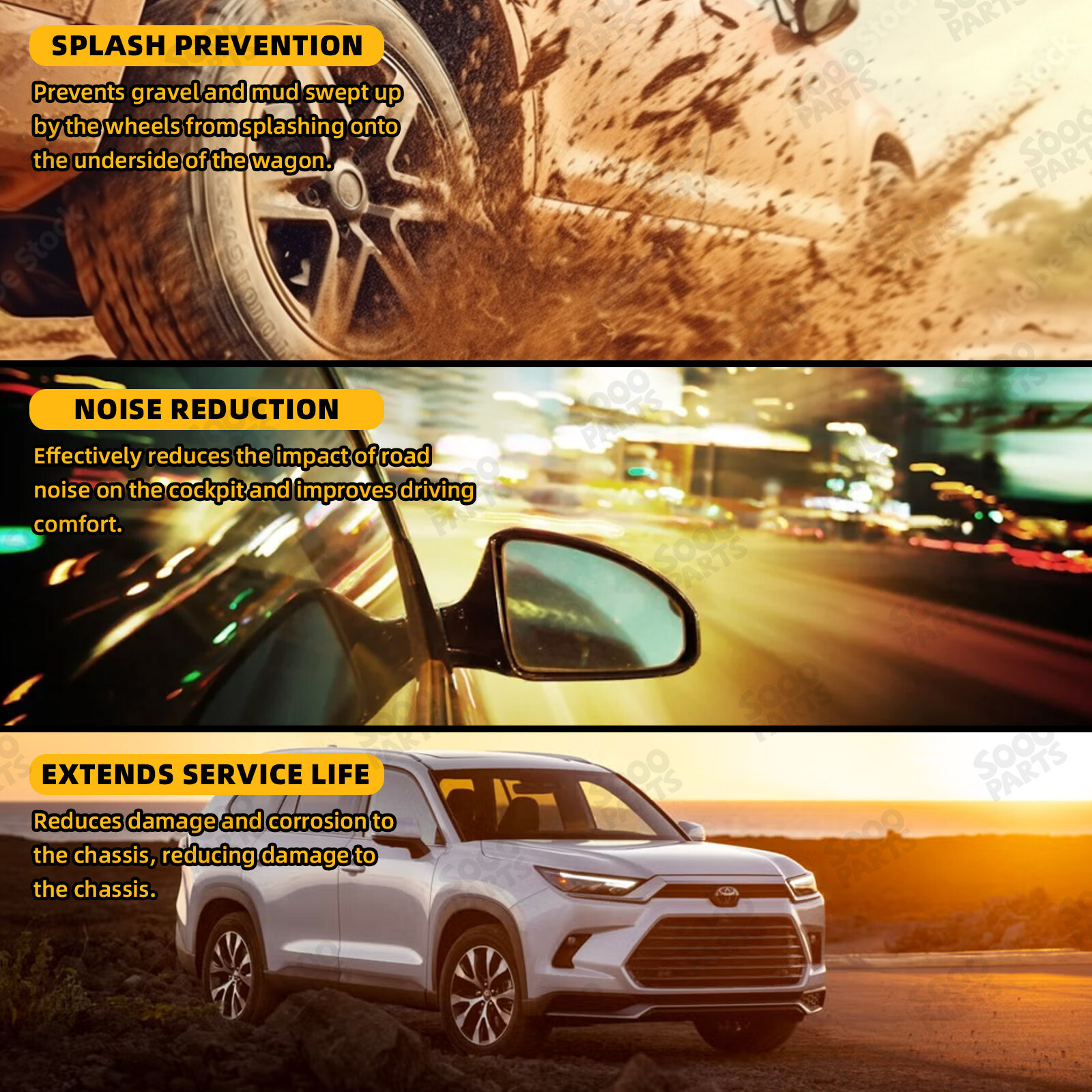 Pair Front Driver & Passenger Side Fender Liner For 2020-2024 Toyota Highlander