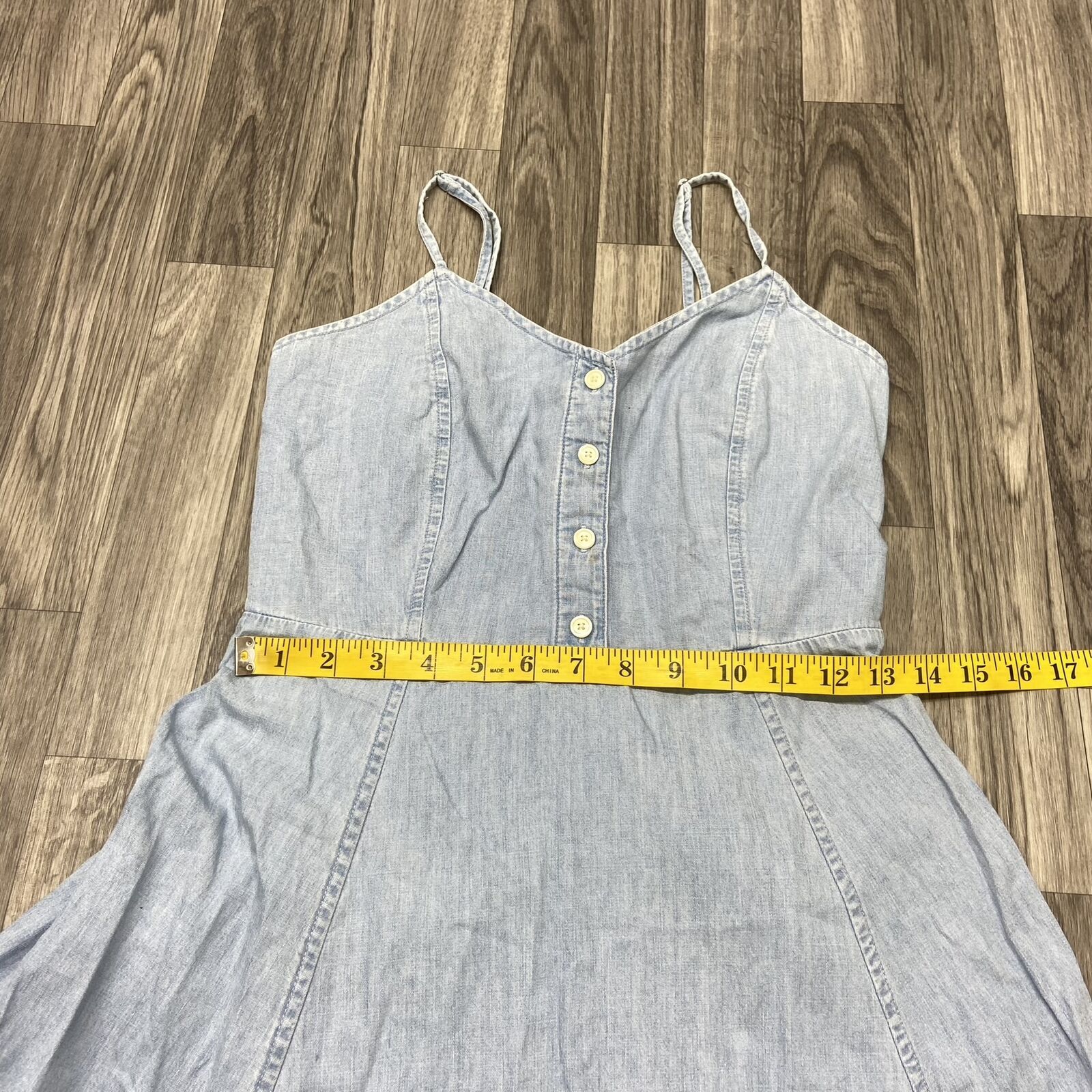 GAP Button Front Adjustable Strap Blue Denim Casu… - image 7