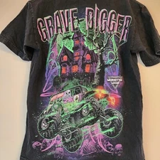 Vintage 1988 Grave Digger Race Team Monster Truck Black Unisex T-shirt S-5XL