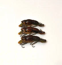(3) Vintage Luhr-Jensen Klawdad Crankbait Lures Lot of 3