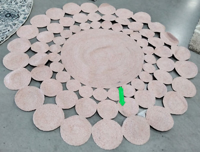 PINK 6' X 6' Round Broken Thread Rug, Reduced Price 1172740660 CAP226U-6R
