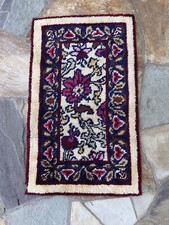 Latch-Hooked Rug, Handmade 49  x 30  Great Floral Design, Good Condition Charming