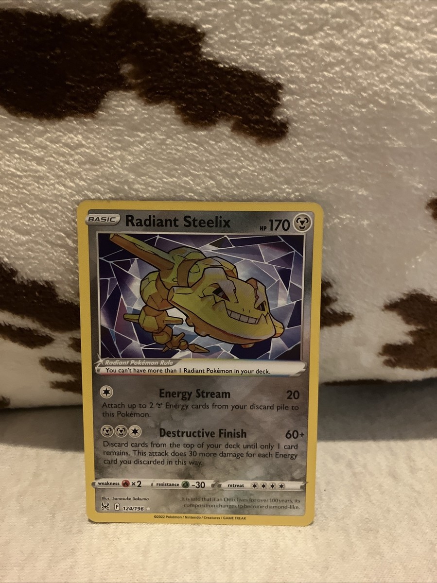 pokemon card 124 196 Radiant Steelix 124/196 taken of our stock. Radiant Steelix 124/196 Radiant Rare