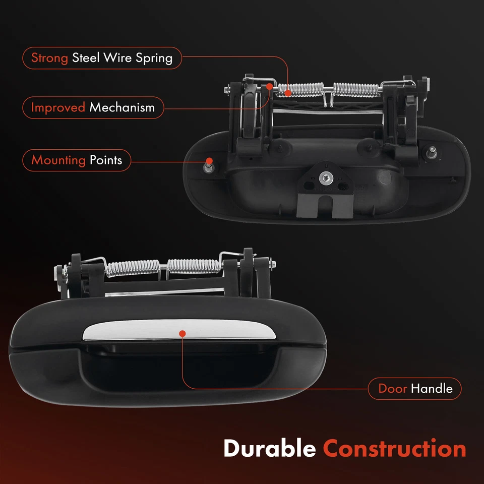 Manija de puerta exterior delantera o trasera derecha cromada negra para Cadillac DTS 2008-2011 Foto 4 de 4