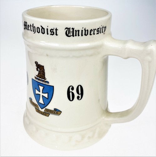 Southern Methodist University Ceramic Stein Cup Vtg 1969 Shield Crest Alton Logo - Picture 4 of 6