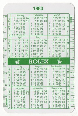 ROLEX 1983 1984 GREEN CALENDAR Explorer Daytona Submariner Sea Dweller GMT  OEM/ | eBay