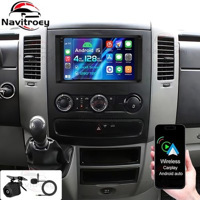 Android 15 4+128GB Für Mercedes Benz Sprinter 2006-2017 Autoradio CarPlay +Kam