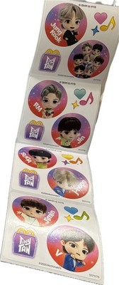 BTS TinyTAN Happy Meal 2025 Sticker Set Jungkook RM V Jimin Suga