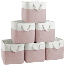 11 inch Cube Storage Bin with Handles 6 Pack