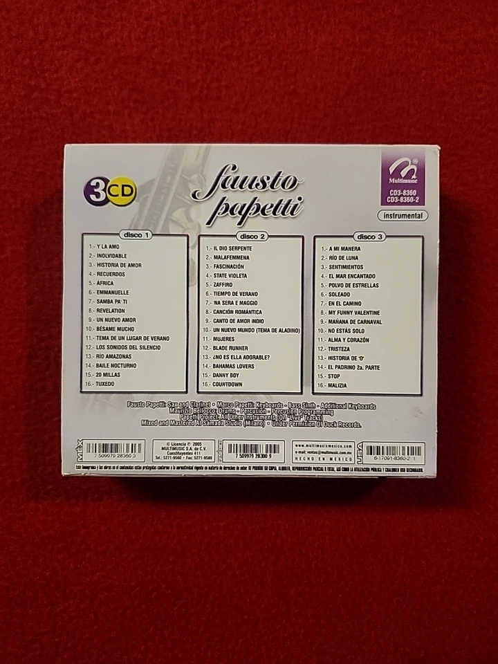 Fausto papetti (3 CD Box Set 2005) Multimusic S.A. Mexico, Como Nuevo. - Image 2 of 4