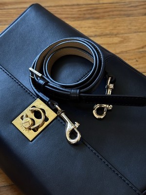 Black, smooth leather CAFUNE Stance Bag (Authentic) retails $760