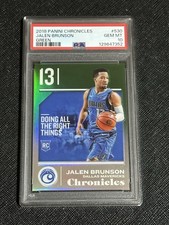 2018 Chronicles Jalen Brunson Green Prizm RC Card 11/25 JERSEY # 1/1 PSA 10 GEM