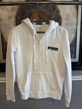 Victoria's Secret Pink Women's Full Zip Hoodie White Size Medium