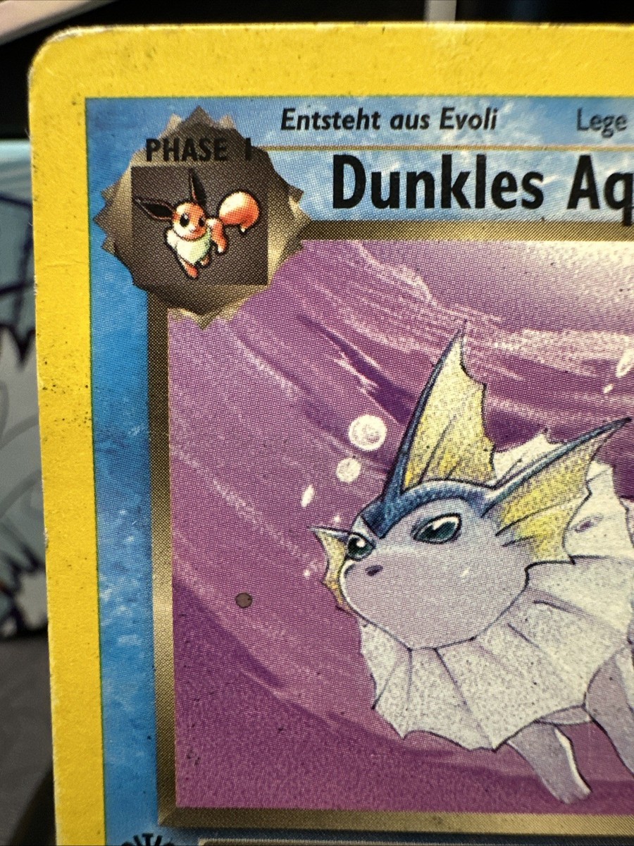 Dunkles Aquana 45/82 1st Edition Dark Vaporeon Team Rocket Non