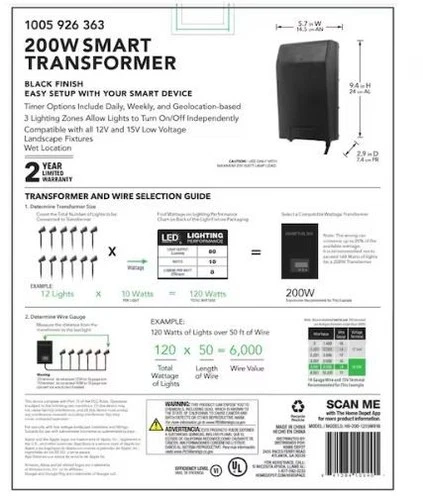 🆕 Hampton Bay Smart 200 Watt Landscape Lighting Transformer with Dusk to Dawn - Picture 2 of 2