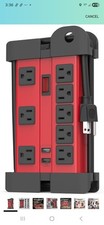 Power Strip with 8 Outlets  3 Wide Adapter Ports 2 USB - Steel Housing, 6FT...