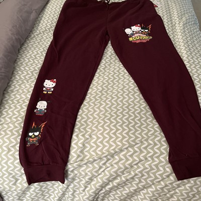 Hello Kitty And Friends My Hero Academia Maroon Sweatpants Joggers Sanrio 2XL 
