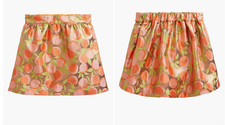 MINI BODEN GIRL PEACH JACQUARD/METALLIC PARTY SKIRT 7YRS-8YRS-EXCELLENT