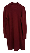 J.Crew Sweater Dress Size Small Maroon Wool Blend Preppy Minimalist Long Sleeve