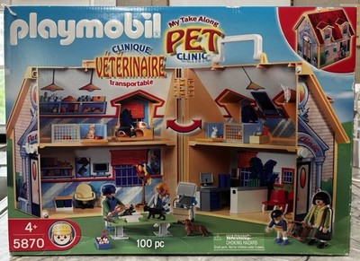 Playmobil 5870 Animal Veterinary Take Along Pet Clinic Animals NEW